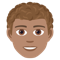 Man- Medium Skin Tone- Curly Hair emoji on Emojione